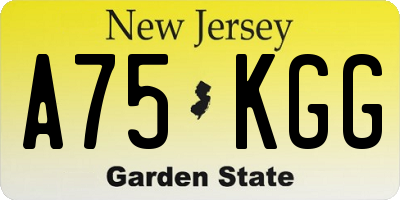 NJ license plate A75KGG