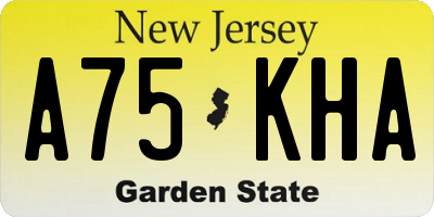 NJ license plate A75KHA