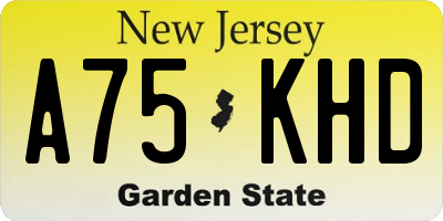 NJ license plate A75KHD