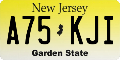 NJ license plate A75KJI