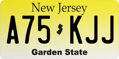 NJ license plate A75KJJ