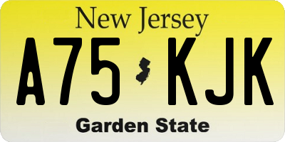 NJ license plate A75KJK
