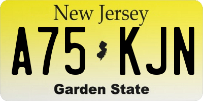 NJ license plate A75KJN