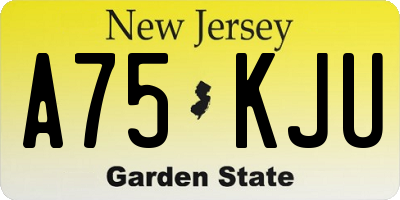 NJ license plate A75KJU