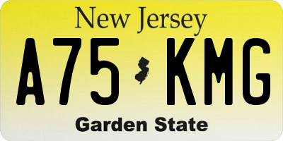 NJ license plate A75KMG