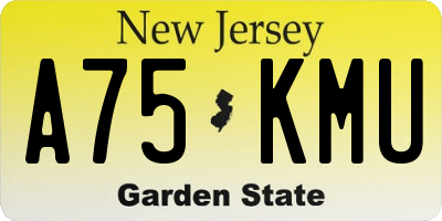 NJ license plate A75KMU