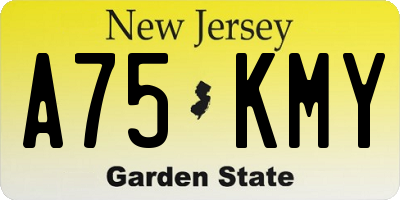 NJ license plate A75KMY