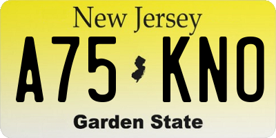 NJ license plate A75KNO