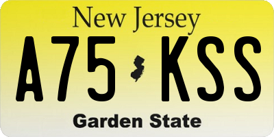 NJ license plate A75KSS