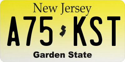 NJ license plate A75KST