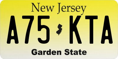 NJ license plate A75KTA