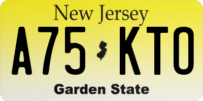 NJ license plate A75KTO