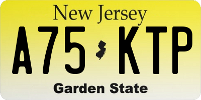 NJ license plate A75KTP