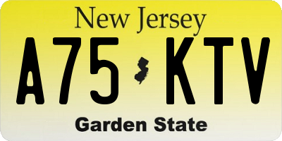 NJ license plate A75KTV