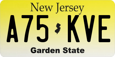 NJ license plate A75KVE