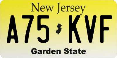 NJ license plate A75KVF