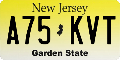 NJ license plate A75KVT