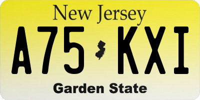NJ license plate A75KXI