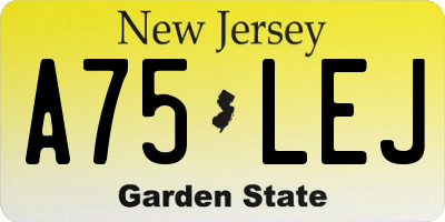 NJ license plate A75LEJ