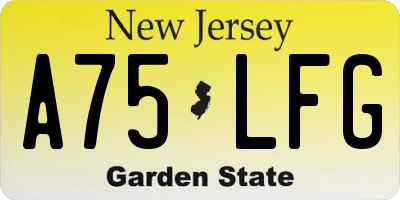 NJ license plate A75LFG