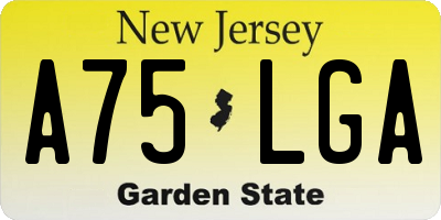NJ license plate A75LGA