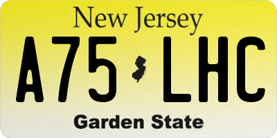 NJ license plate A75LHC