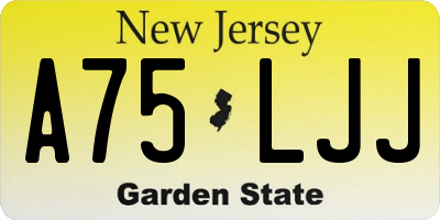 NJ license plate A75LJJ