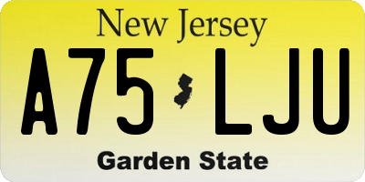 NJ license plate A75LJU