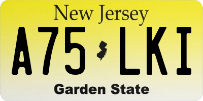 NJ license plate A75LKI
