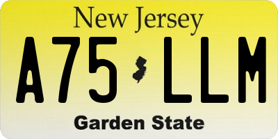NJ license plate A75LLM