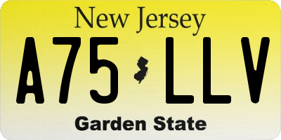 NJ license plate A75LLV