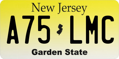 NJ license plate A75LMC