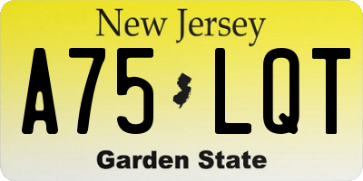 NJ license plate A75LQT