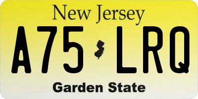 NJ license plate A75LRQ