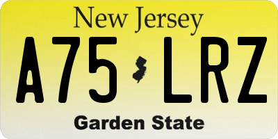 NJ license plate A75LRZ