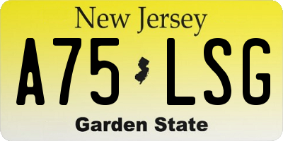 NJ license plate A75LSG
