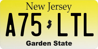 NJ license plate A75LTL
