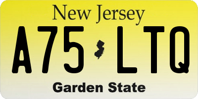 NJ license plate A75LTQ