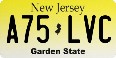 NJ license plate A75LVC