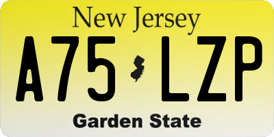 NJ license plate A75LZP