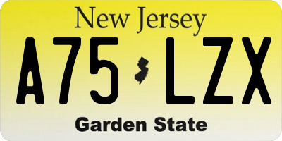 NJ license plate A75LZX