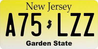 NJ license plate A75LZZ