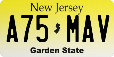 NJ license plate A75MAV