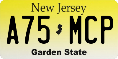 NJ license plate A75MCP