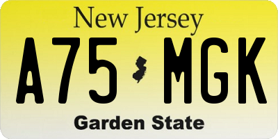 NJ license plate A75MGK