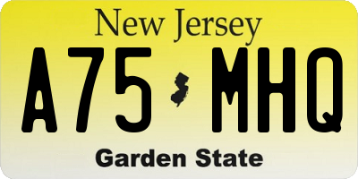 NJ license plate A75MHQ
