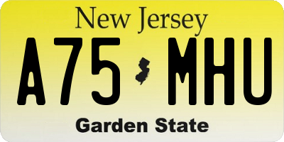 NJ license plate A75MHU