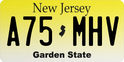 NJ license plate A75MHV