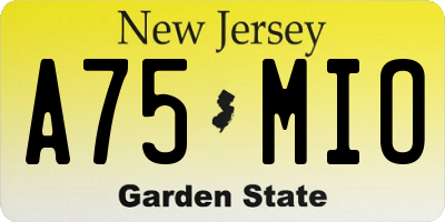 NJ license plate A75MIO