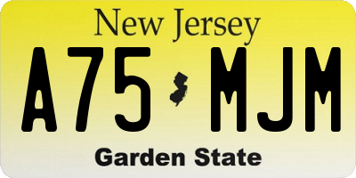 NJ license plate A75MJM
